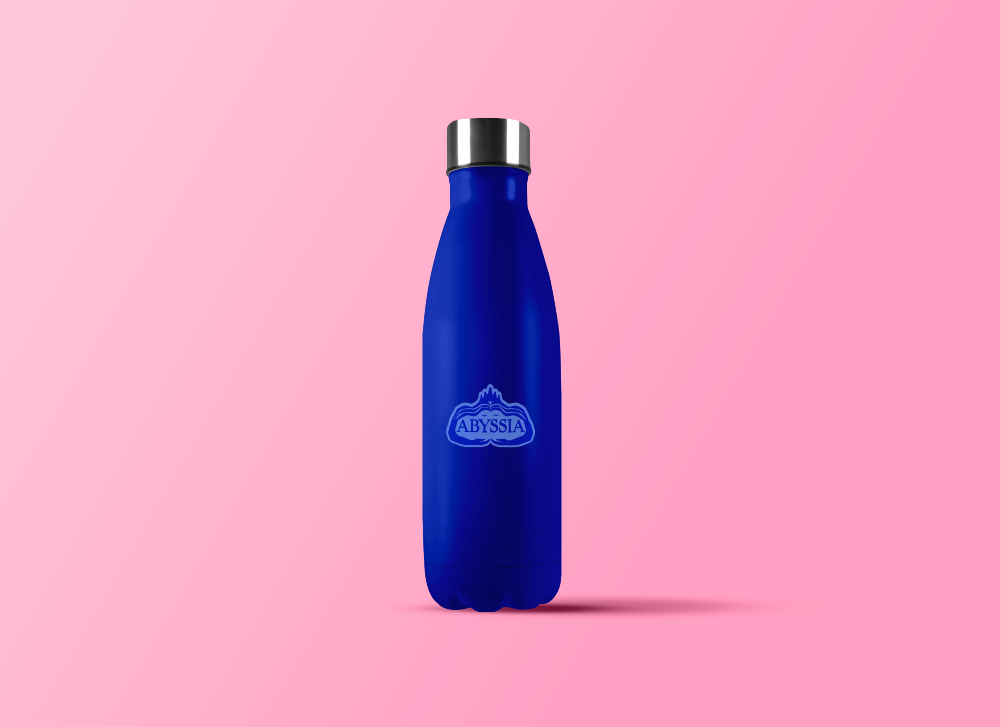 Gourde bleue avec le logo d'abyssia