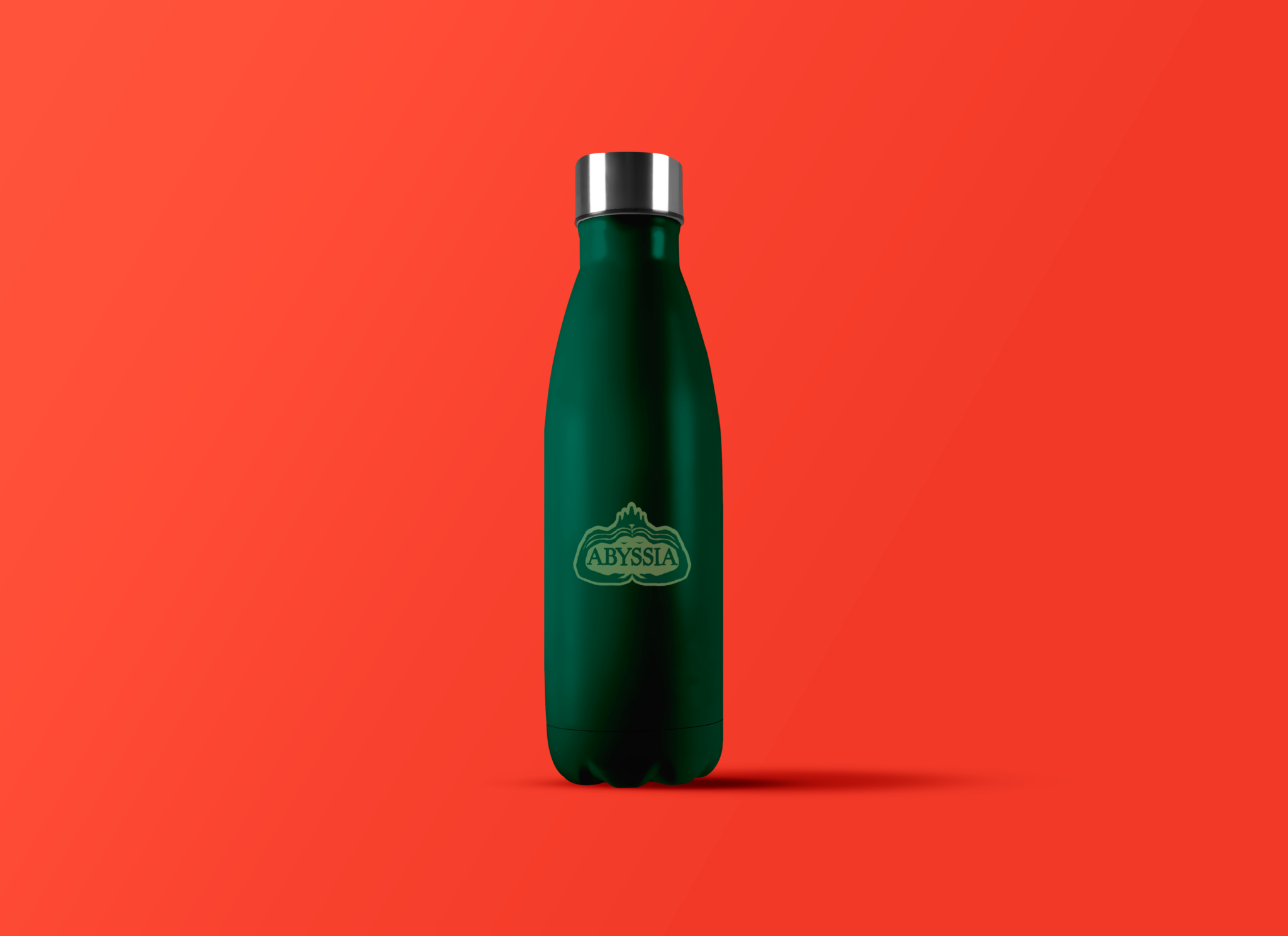 Gourde verte avec le logo d'abyssia